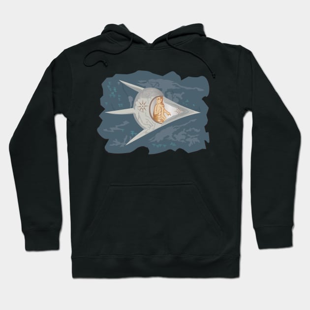 Ancient alien Spaceship UFO Hoodie by mypointink